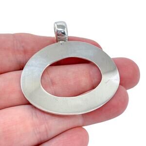 Estate Sterling Silver 925 Oval Slide Pendant
